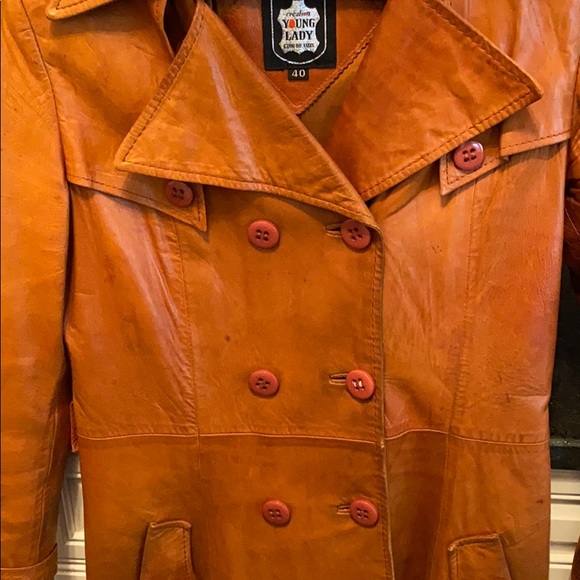 80’s leather trench coat - Picture 6 of 10